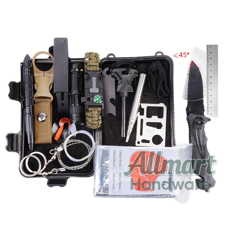 Outdoor Camping Tools - Multifunktionale tragbare EDC-Überlebenswerkzeugkasten, Notfallausrüstung für Camping