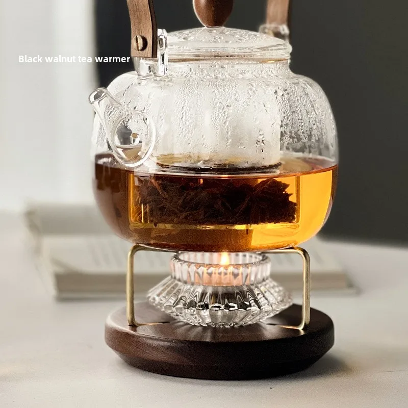 Outdoor Camping Kettle - Schwarznuss-Teewärmer, tragbare Teekochbasis für Zuhause, Büro,