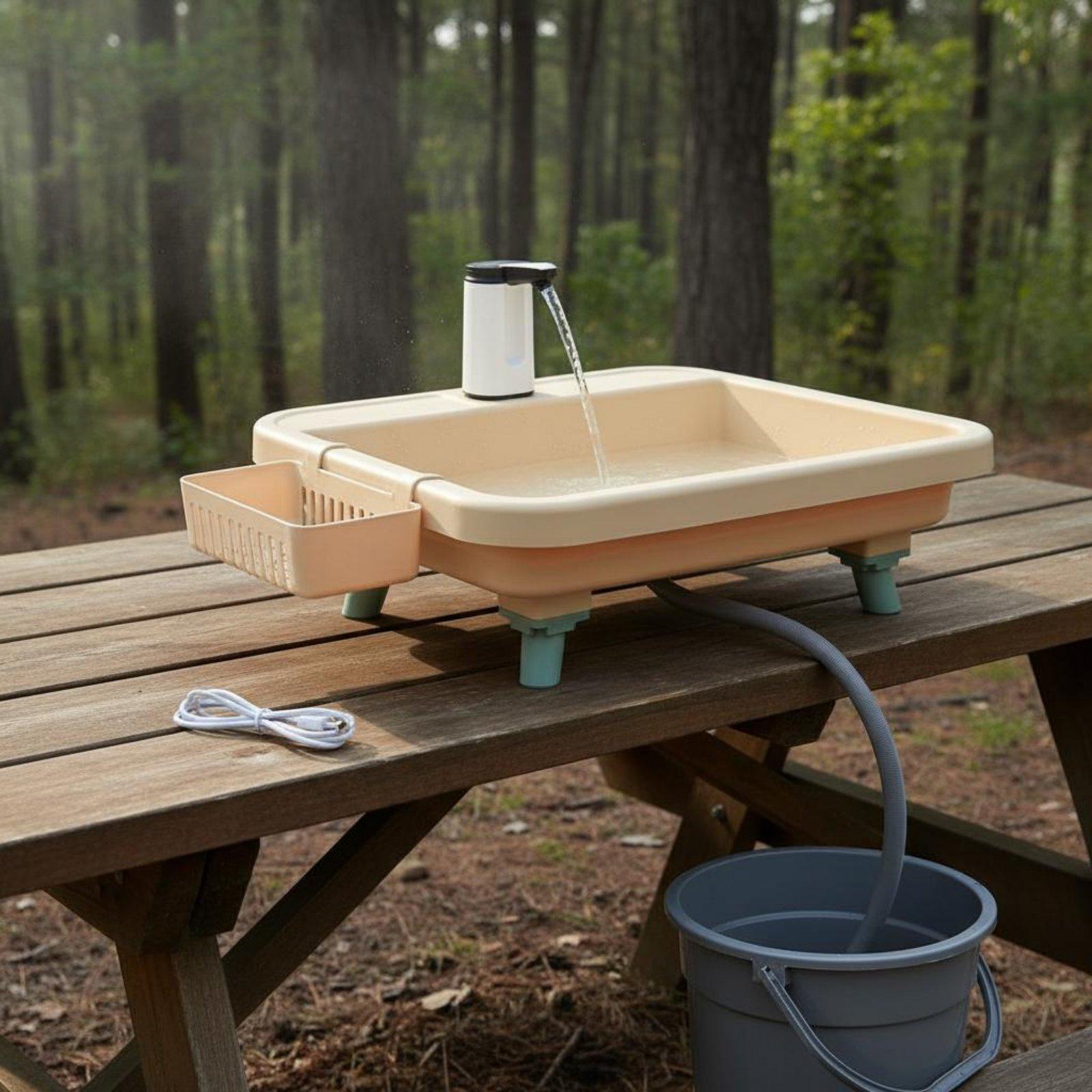 Outdoor In Camping - Tragbares Outdoor-Camping-Waschbecken mit elektrischer Wasserpumpe und