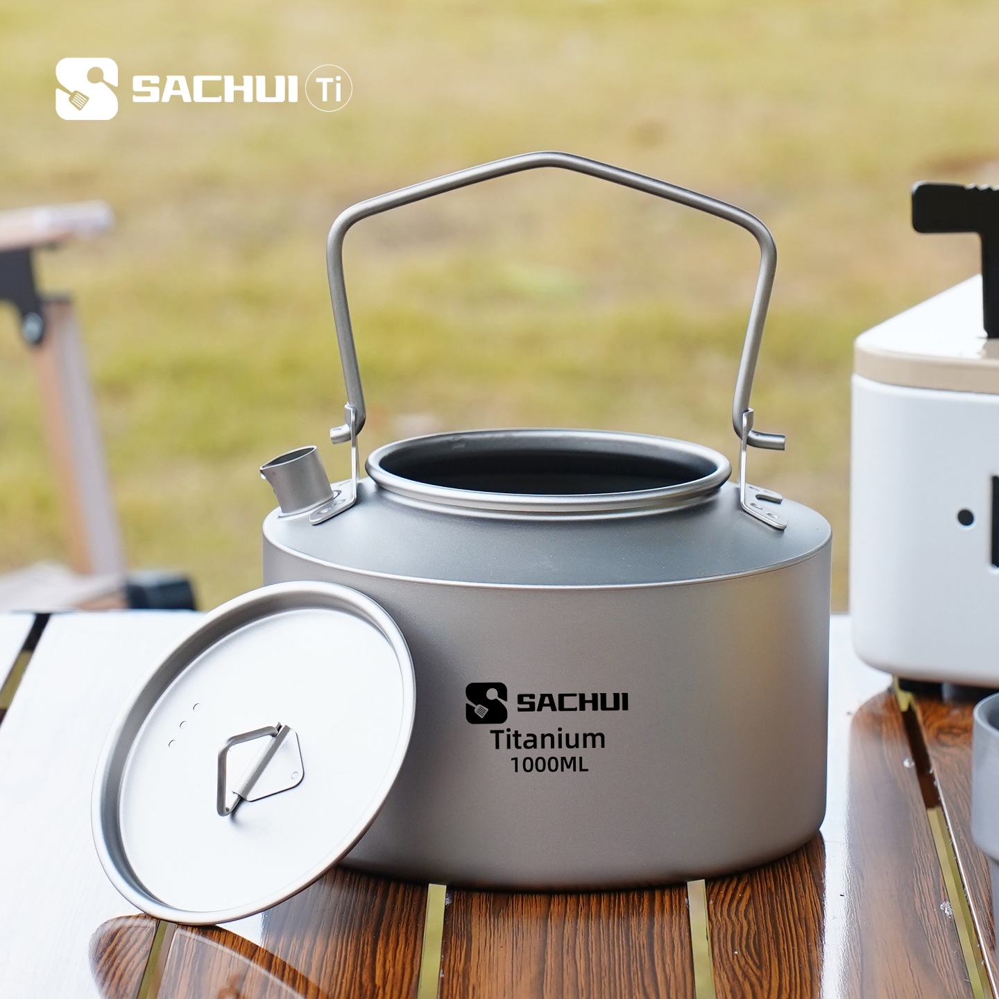 Outdoor Camping Kettle - 1000 ml Wasserkocher aus reinem Titan,