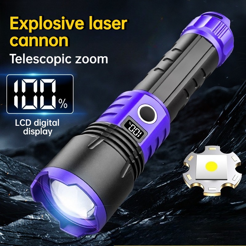 Outdoor Camping Lights - Multifunktionale, leistungsstarke LED-Taschenlampe mit USB-Aufladung, Zoomfunktion,