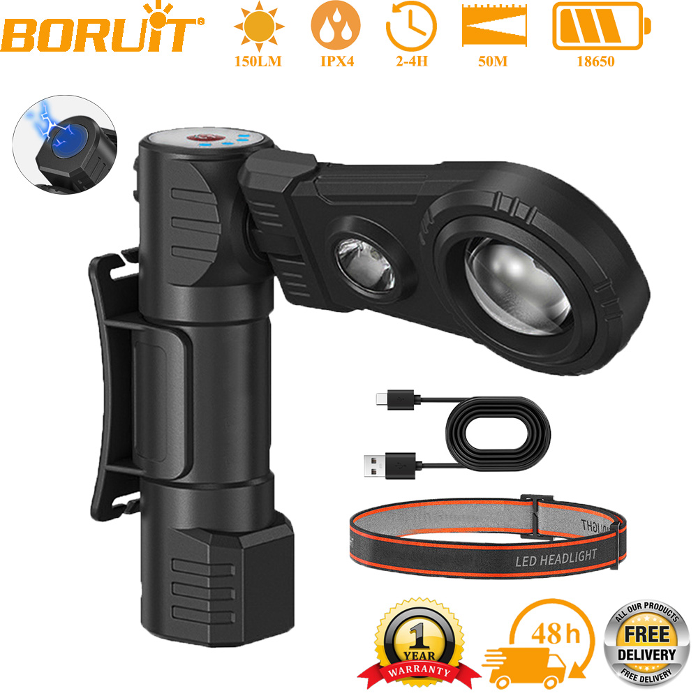 Outdoor Camping Lights - BORUiT Ultra Helle LED-Stirnlampe USB Wiederaufladbar