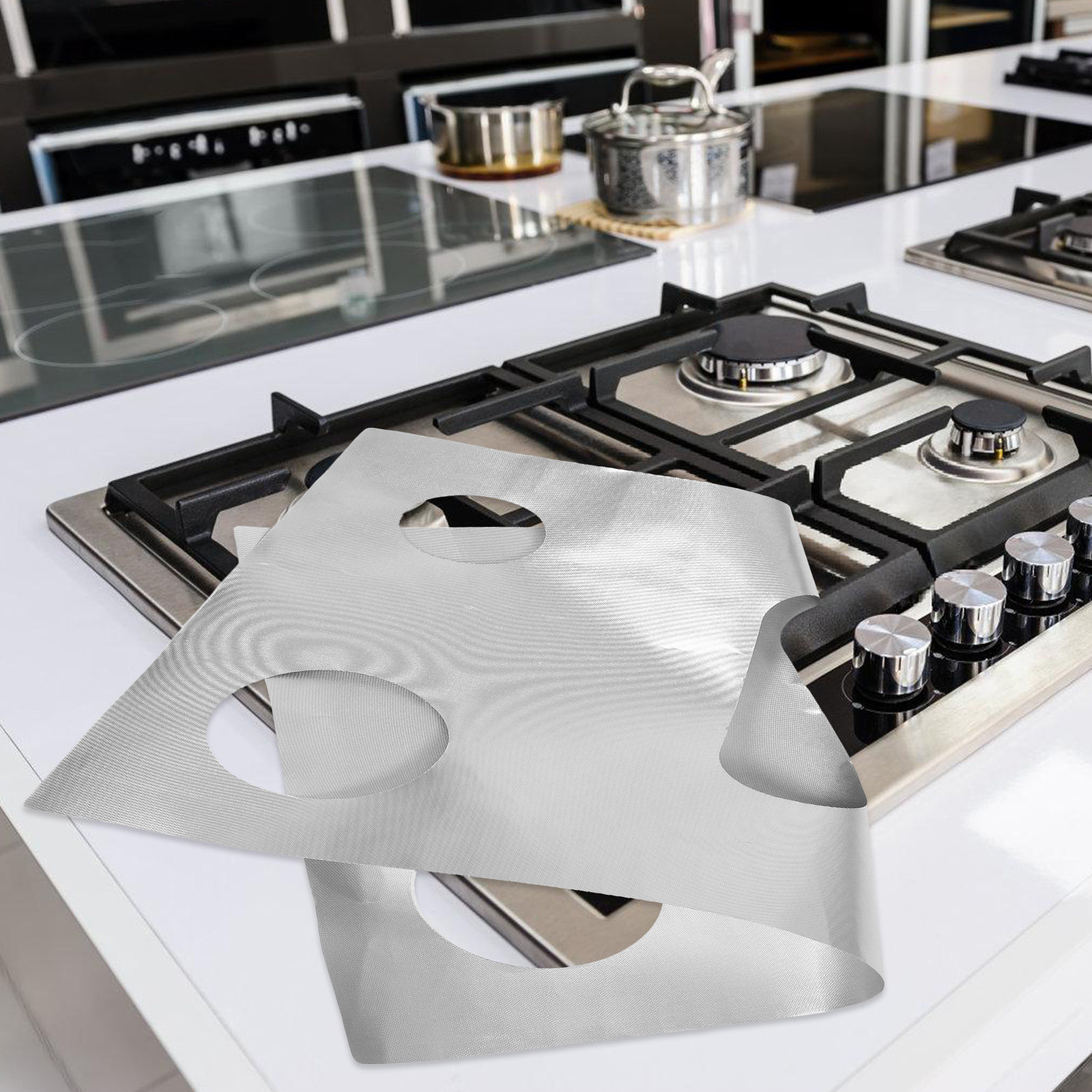 Outdoor Camping Stove - Gasherd-Brennerschutz Hitzebeständige Herdabdeckung Waschbare Gasbrenner-Kochfeld-Schutzmatte für
