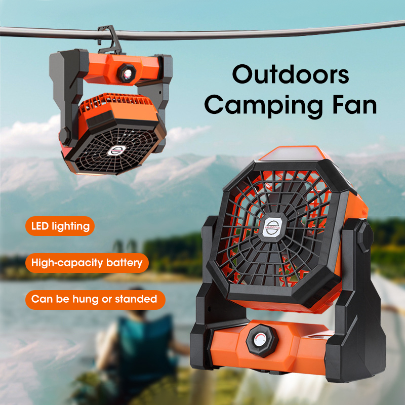 Outdoor Camping Misting Fan - 10000 mAh Campingventilator mit LED-Laterne, tragbarer