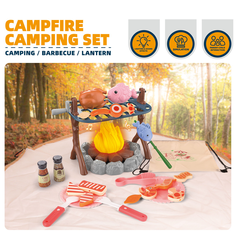 Outdoor Camping For Kids - Kinder-Campingzelt-Set Baby-Spielplatz Miniatur-Lebensmittel Kinderzelt Haus Innen-
