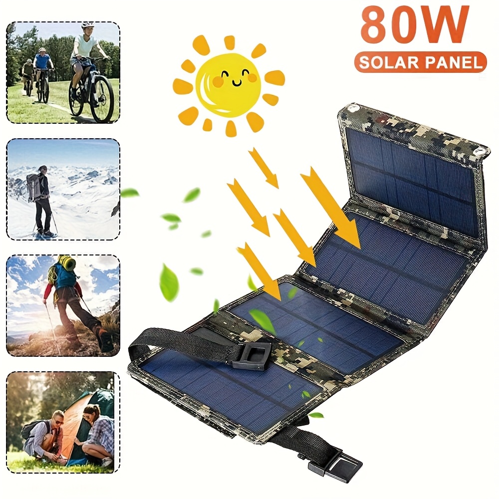Outdoor In Camping - [Solarpanel] 80W Tragbares Faltbares Solarpanel |
