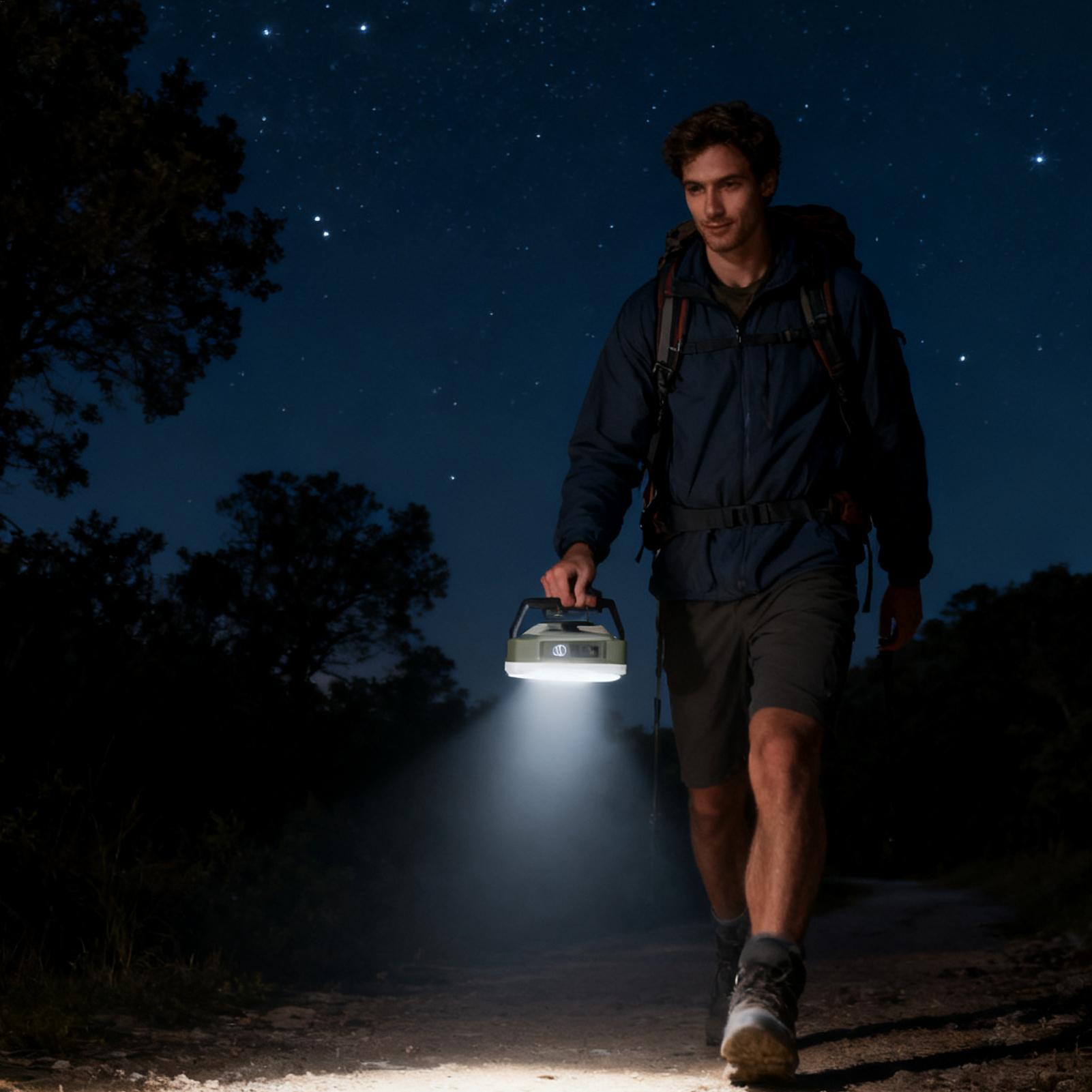Outdoor Camping Jobs - Camping-Laterne, wiederaufladbar, magnetisch, stufenloses Dimmen, Arbeit,