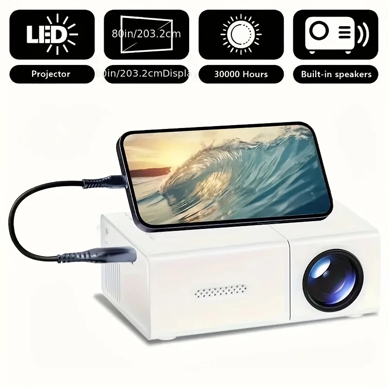 Outdoor Camping Videos - 1080P LED Mini-Projektor mit Fernbedienung 4K