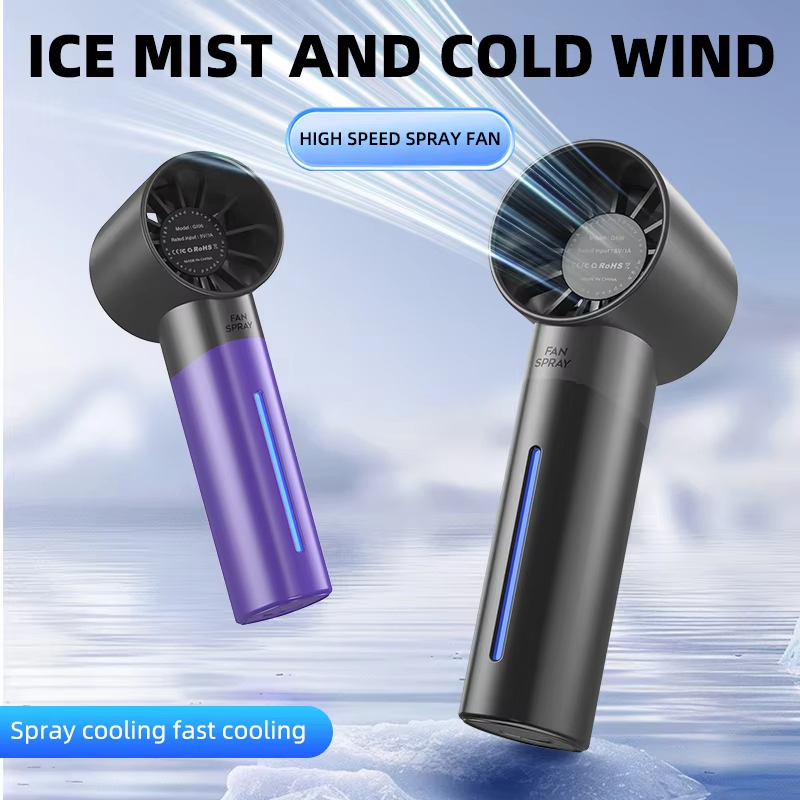 Outdoor Camping Misting Fan - Handlicher Kleiner Ventilator mit Turbinenspray, Mini-Lüfter