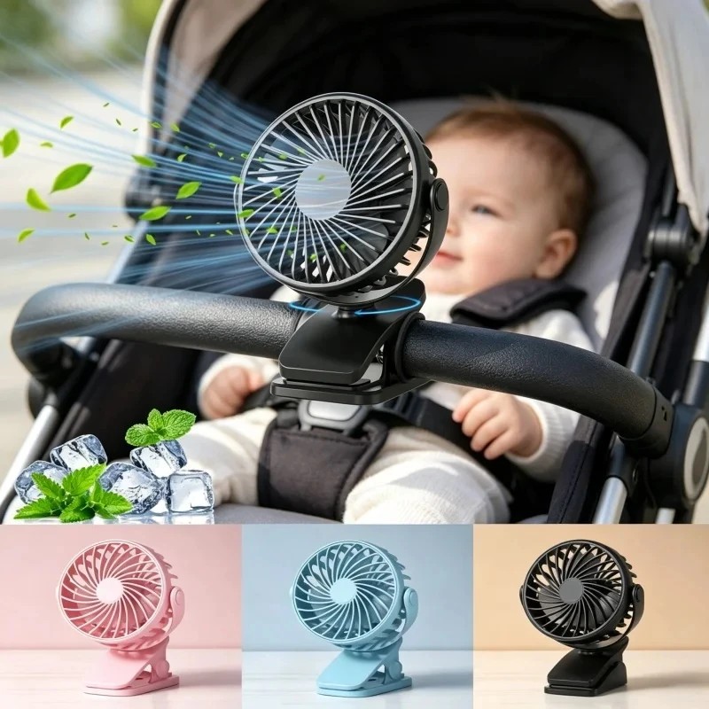 Outdoor Camping Misting Fan - Tragbarer Mini-Kühlventilator USB Wiederaufladbar 720 °