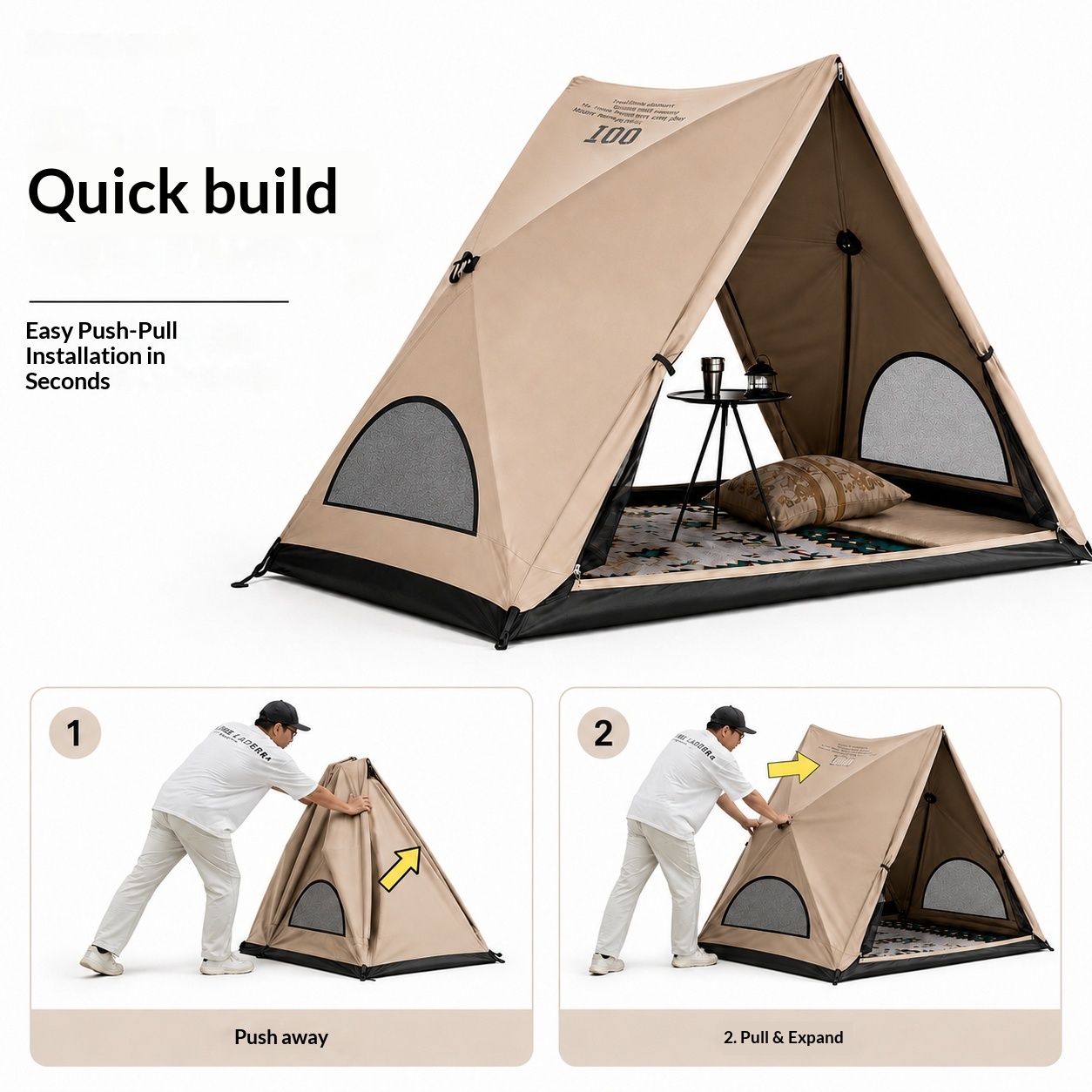 Automatisches Dreieckszelt, Ou – Outdoor Camping Automatic Quick Opening Tent Bewertung und Preis