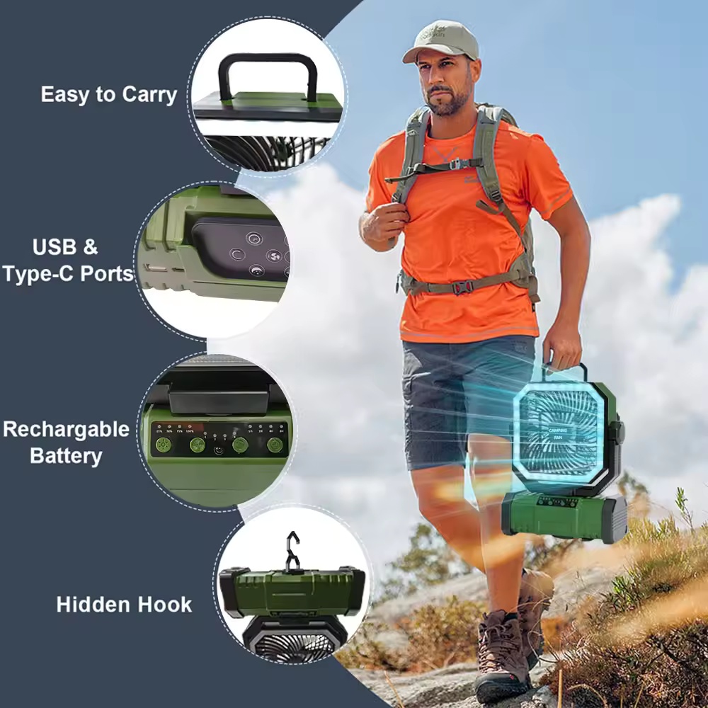 Multifunktionaler tragbarer Kü – Outdoor Camping Misting Fan Bewertung und Preis