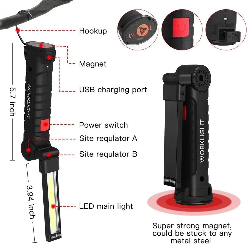 Tragbare COB-LED-Taschenlampe, – Outdoor Camping Lights Bewertung und Preis