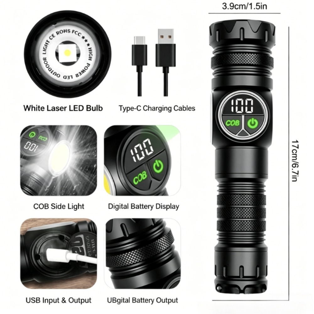 LED-Taschenlampe mit weißem Li – Outdoor Camping Lights Bewertung und Preis