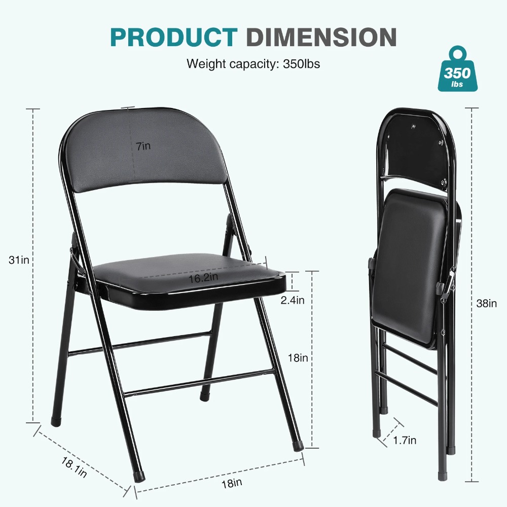 Klappstuhl 4er-Pack, Ledergepo – Folding Chair Bewertung und Preis